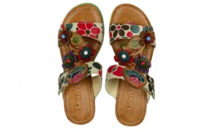 Klapki Bonito 224 Beige 202027, Wielokolorowy, Skóra naturalna | Laura Vita New