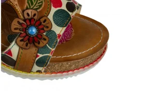 Klapki Bonito 224 Beige 202027, Wielokolorowy, Skóra naturalna | Laura Vita New