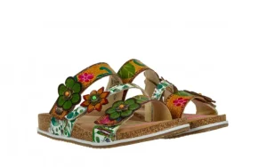 Klapki Brcyano 16 Jaune 202028, Wielokolorowy, Skóra naturalna | Laura Vita Discount