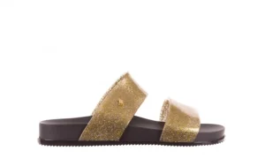 Klapki Cosmic AD Glitter Glass Black, Czarny/Złoty, Guma | Melissa Fashion