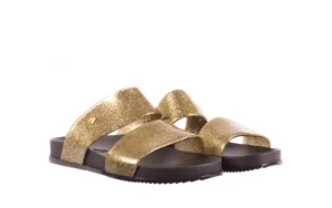 Klapki Cosmic AD Glitter Glass Black, Czarny/Złoty, Guma | Melissa Fashion