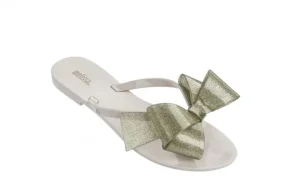 Klapki Harmonic Bow III AD Beige Glitter, Beż, Guma | Melissa Clearance