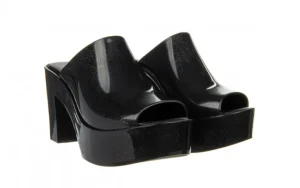 Klapki Mule Ad Black Glitter 010439, Czarny, Guma | Melissa Best