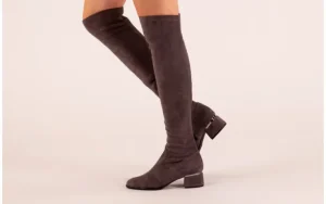 Kozaki -056 9725-1801 Szary 056520, Skóra naturalna | Bayla Clearance