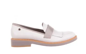 Mokasyny -156 3287 Bufino Bianco Mustang Szary/ Biały, Skóra naturalna | Bayla Clearance