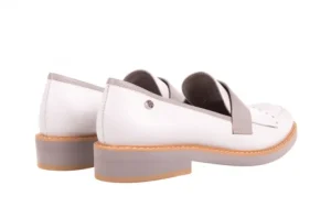 Mokasyny -156 3287 Bufino Bianco Mustang Szary/ Biały, Skóra naturalna | Bayla Clearance