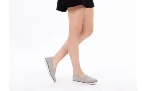 Mokasyny -018 1556-38 Lt. Grey Lt. Grey 018513, Szary, Materiał | Bayla Sale