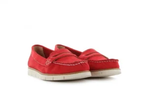 Mokasyny -112 058-519 15YY Byn Kirmizi Nubuck - Red, Czerwony, Skóra naturalna | Bayla Hot