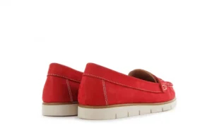Mokasyny -112 058-519 15YY Byn Kirmizi Nubuck - Red, Czerwony, Skóra naturalna | Bayla Hot
