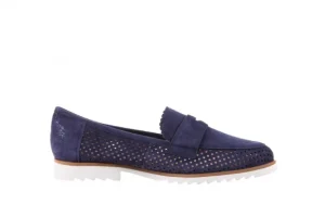 Mokasyny -018 1133-X87 Blue 018508, Granat, Skóra naturalna | Bayla Fashion