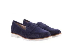 Mokasyny -018 1133-X87 Blue 018508, Granat, Skóra naturalna | Bayla Fashion