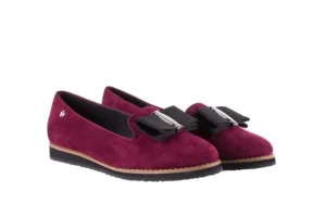 Mokasyny -018 1063-X90 Burgundy Kid Suede, Bordo, Skóra naturalna | Bayla Outlet