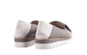 Mokasyny -018 1133-X86 Grey Off White 018506, Szary/Biały, Skóra naturalna | Bayla Clearance