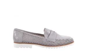 Mokasyny -018 1133-X87 Lt. Grey 018509, Szary, Skóra naturalna | Bayla New