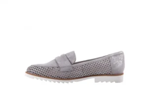 Mokasyny -018 1133-X87 Lt. Grey 018509, Szary, Skóra naturalna | Bayla New