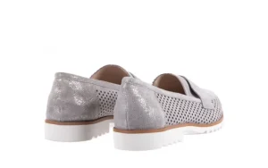 Mokasyny -018 1133-X87 Lt. Grey 018509, Szary, Skóra naturalna | Bayla New