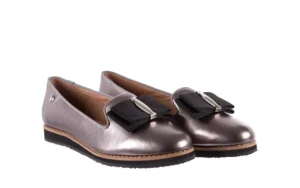 Mokasyny -018 1063-X90 Pewter, Srebrny, Skóra naturalna | Bayla Discount