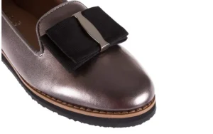 Mokasyny -018 1063-X90 Pewter, Srebrny, Skóra naturalna | Bayla Discount