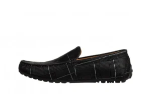 Mokasyny 586A-35-H25 Black White 104242, Czarny, Skóra naturalna | John Doubare Clearance