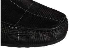 Mokasyny 586A-35-H25 Black White 104242, Czarny, Skóra naturalna | John Doubare Clearance