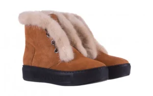 Śniegowce 161 017 2032 105 Tan Suede 161162, Brąz, Skóra naturalna | Bayla Best