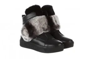 Śniegowce -161 017 2021 Black 161234, Czarny, Skóra naturalna | Bayla Discount