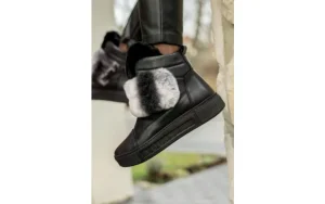 Śniegowce -161 017 2021 Black 161234, Czarny, Skóra naturalna | Bayla Discount