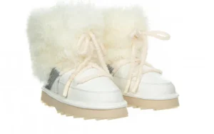 Śniegowce Blurred Glossy Coconut 119180, Biały, Skóra naturalna | EMU Outlet