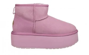 Śniegowce Stinger Micro Flatform Mauve Mist 119198, Fioletowy, Skóra naturalna | EMU Best