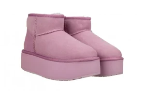 Śniegowce Stinger Micro Flatform Mauve Mist 119198, Fioletowy, Skóra naturalna | EMU Best