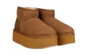 Śniegowce Stinger Micro Flatform Chestnut 119197, Brązowy, Skóra naturalna | EMU Sale