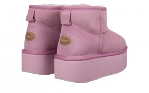 Śniegowce Stinger Micro Flatform Mauve Mist 119198, Fioletowy, Skóra naturalna | EMU Best