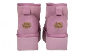 Śniegowce Stinger Micro Flatform Mauve Mist 119198, Fioletowy, Skóra naturalna | EMU Best