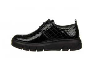 Półbuty -161 161 745 18 Black Croco 161616, Czarny, Skóra lakierowana | Bayla Discount