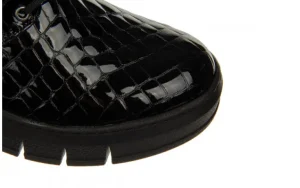 Półbuty -161 161 745 18 Black Croco 161616, Czarny, Skóra lakierowana | Bayla Discount