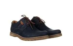 Półbuty -081 761 Juma Blue AX 22 081103, Granatowy, Skóra naturalna | Bayla New