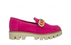 Półbuty -159 4806 152-P Fuksja Welur 159122, Skóra naturalna | Bayla Online
