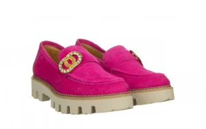 Półbuty -159 4806 152-P Fuksja Welur 159122, Skóra naturalna | Bayla Online
