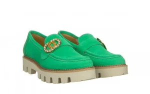 Półbuty -159 4806 066-P Seledyn Welur 159123, Skóra naturalna | Bayla Clearance