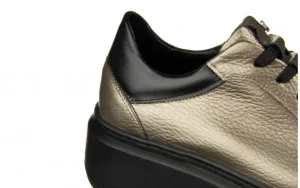 Półbuty -159 4673 164-P Tłocz Lico 159154, Złoty, Skóra naturalna | Bayla Outlet