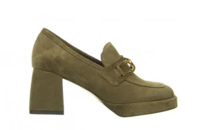 Półbuty -159 4252 026-P Zielony Welur 159060, Skóra naturalna | Bayla Fashion