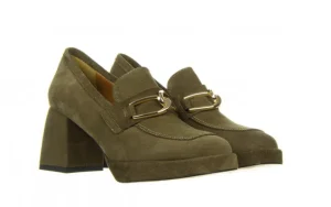 Półbuty -159 4252 026-P Zielony Welur 159060, Skóra naturalna | Bayla Fashion