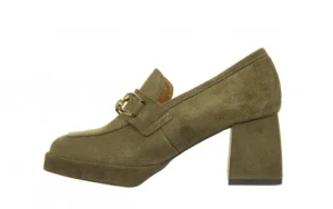 Półbuty -159 4252 026-P Zielony Welur 159060, Skóra naturalna | Bayla Fashion