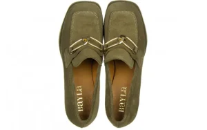 Półbuty -159 4252 026-P Zielony Welur 159060, Skóra naturalna | Bayla Fashion