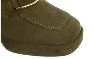 Półbuty -159 4252 026-P Zielony Welur 159060, Skóra naturalna | Bayla Fashion