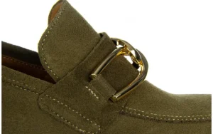 Półbuty -159 4252 026-P Zielony Welur 159060, Skóra naturalna | Bayla Fashion