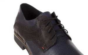 Półbuty -051 166L Bufallo Niebieski Fl. Czarny, Skóra naturalna | Bayla Clearance