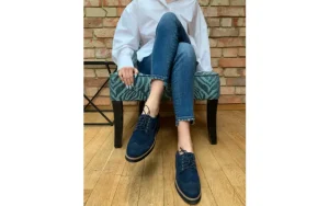 Półbuty -018 1661-X32 Navy, Granat, Skóra naturalna | Bayla Sale