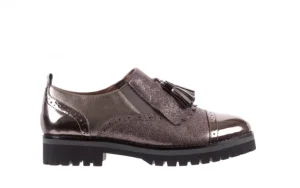 Półbuty -018 1922-X20 Pewter, Srebrny, Skóra naturalna | Bayla Hot