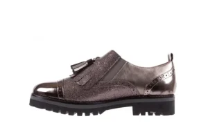 Półbuty -018 1922-X20 Pewter, Srebrny, Skóra naturalna | Bayla Hot